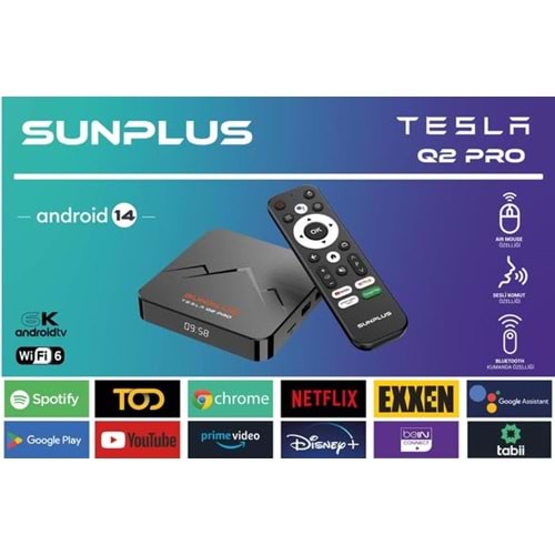 Sunplus TESLA Q2 PRO series cortex A53 Androıd BOX DDR3 2GB 16GB TV Box