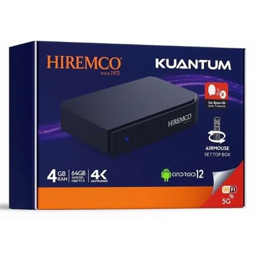 Hiremco Kuantum Android12 + UYDU ALICISI 5G WİFİ Extra Paket 4GB 64GB 114092