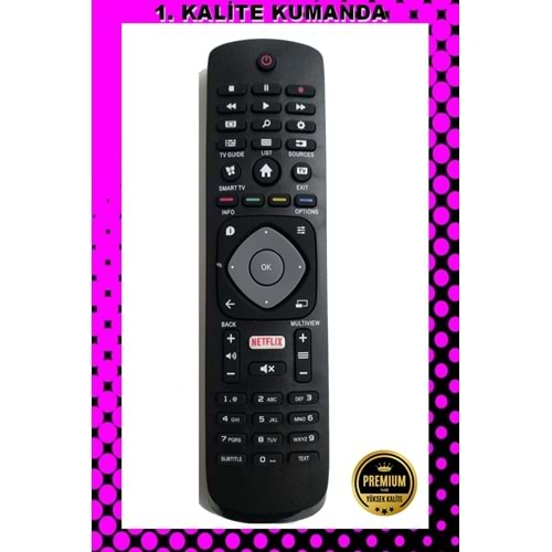 1.KALİTE KUMANDA --Maza-Mapp 1177 Philips Netflix Yeni Lcd Led Tv Kumandası 125025 EB5