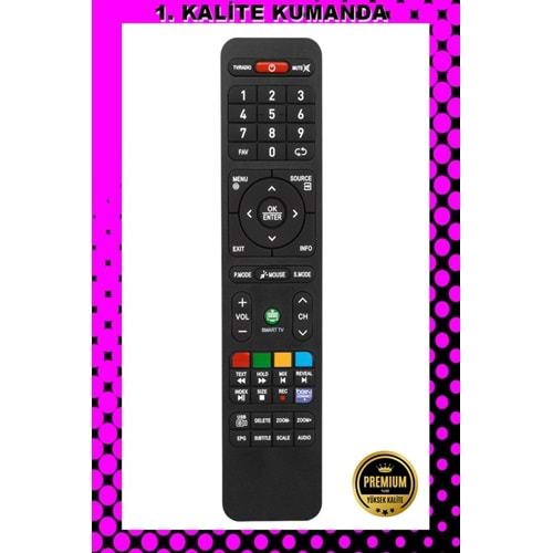 1.KALİTE KUMANDA --Maza-Mapp 1257 Onvo Beinsport Lu Smart Özellikli Lcd Led Tv Kumandası 125038 EB18
