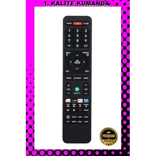 1.KALİTE KUMANDA --Maza-Mapp 1253 Onvo Beinsport Lu Smart Özellikli Lcd Led Tv Kumandası 125039 EB19