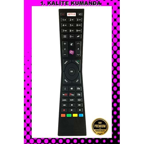 1.KALİTE KUMANDA --Maza-Mapp 1153 Vestel Netflix Lcd Led Tv Kumandası 125059 ED9