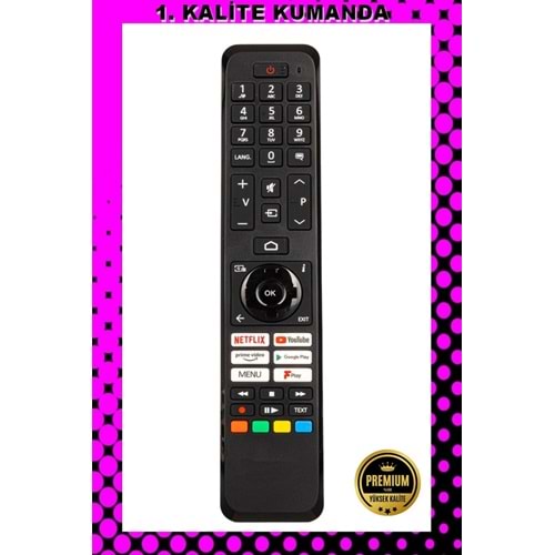 1.KALİTE KUMANDA --Maza-Mapp 1210A Vestel 1796 Netflix Lcd Led Tv Kumandası 125067 ED18