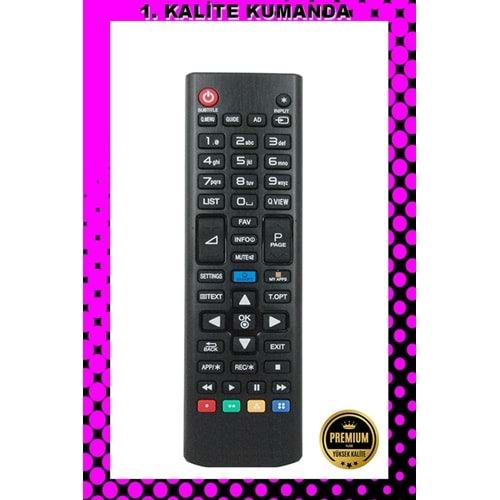 1.KALİTE KUMANDA --Maza-Mapp 1132 LG Lcd Led Tv Kısa Kumandası (Smart Tuşu Ortada) 125071 EE3