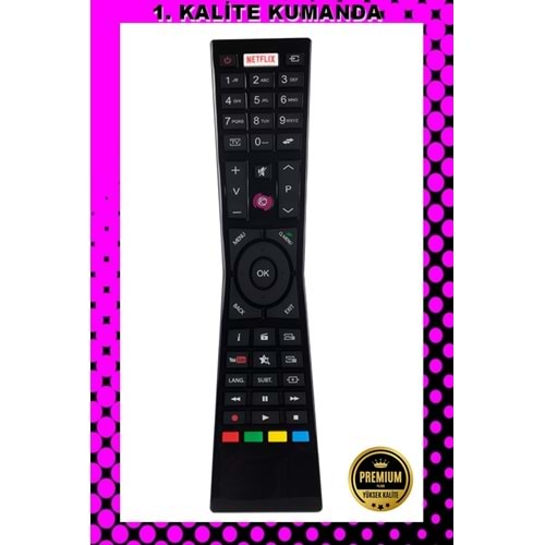 1.KALİTE KUMANDA --Maza-Mapp 1173 Vestel-Jvc Netflix Lcd Led Tv Kumandası 125074 EE9