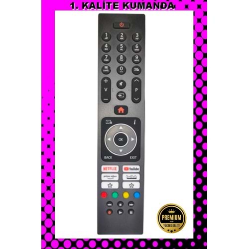 1.KALİTE KUMANDA --Maza-Mapp 1259 Toshiba Regal 49R7540U Android Tv Kumandası 125085 EE20