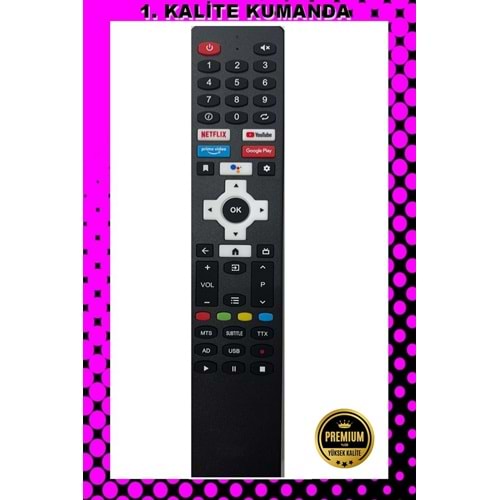 1.KALİTE KUMANDA --Maza-Mapp 1274 Next Android Tv Kumandası 125092 EF10