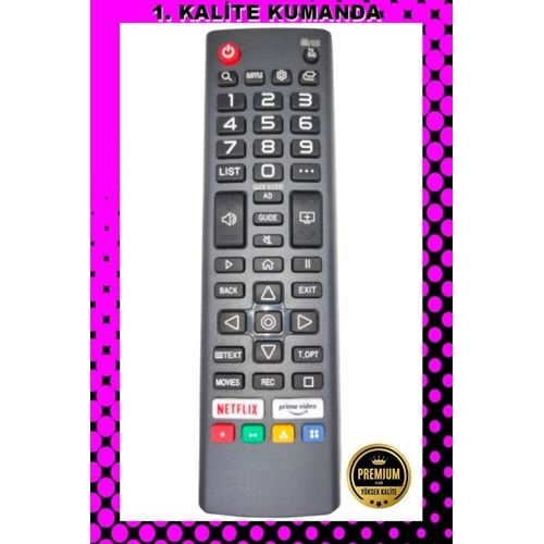 1.KALİTE KUMANDA --Maza-Mapp 1258 LG ONVO Netflıx Prime Video Tuşlu Lcd Led Tv Kumandası 125096