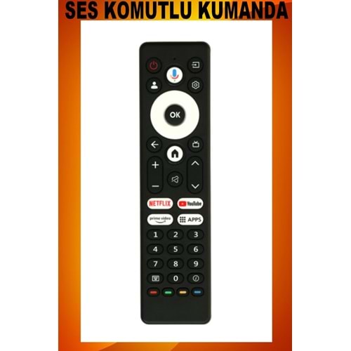 UZAKTAN KUMANDA - UYUMLU MODELLER SES KOMUTLU MİKROFONLU Maza-Mapp 1369BT Beko Arçelik Ses Komutlu Tv Kumandası 125256