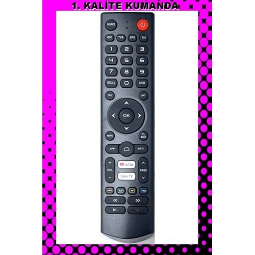 UZAKTAN KUMANDA - UYUMLU MODELLER 1.KALİTE KUMANDA --Maza-Mapp 1288 Dreamstar A4 ve A5 Android Tv Kumandası ( Yeni Model ) 125264