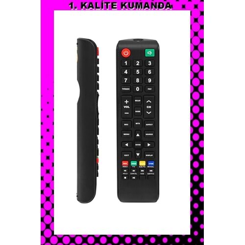 UZAKTAN KUMANDA - UYUMLU MODELLER 1.KALİTE KUMANDA --Maza-Mapp 1285 Vestel Kısa Kalıp Lcd-Led Tv Kumandası 125276