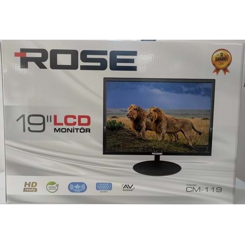 Rose CM-119 19'' HD LED CCTV Monitör Vga HDMI Rca Girişli Hoparlörlü 210065