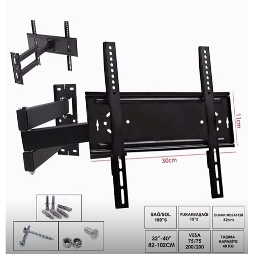 TEKİNİX 30X11 HAREKETLİ ÜÇ KOLLU 32
