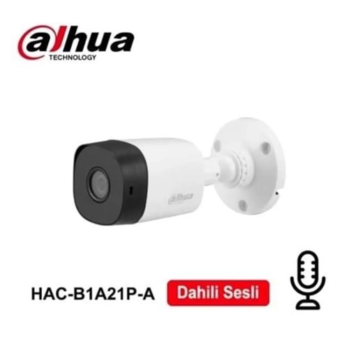 Dahua HAC-B1A21-P-A SESLİ MİKROFONLU 2Mp 3.6mm BULLET Kamera 231099