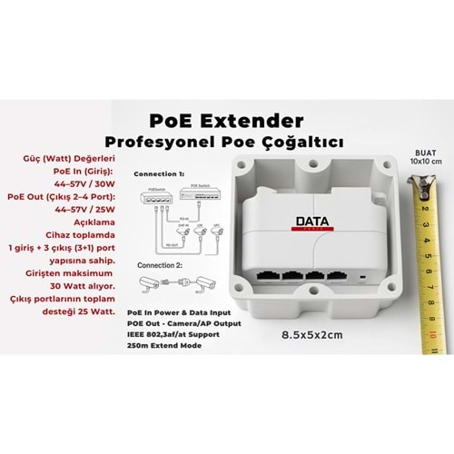 Poe Extender 1 Giriş 3 çıkış Poe Çoğaltıcı