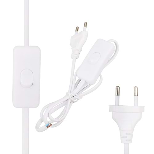 Powermaster PM-5784 Beyaz 220 Volt Anahtarlı Güç Kablosu 243011
