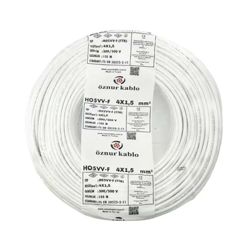 100 METRE ÖZNUR 4x1,5 TTR Bakır Elektrik Kablosu 243078