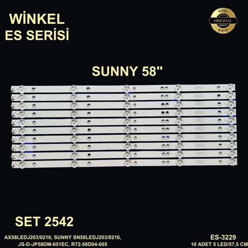 Sunny Tv LED BAR 58 inç 10 Lu Takım 10 X 57,5 CM 5 Mercek 284566 - R26