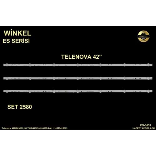 Telenova Tv LED BAR 42 inç 3 Lü Takım 3 X 80,3 CM 7 Mercek 284569 - S4