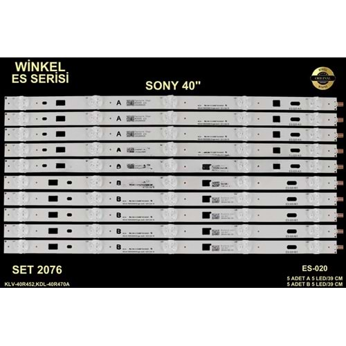 Sony Tv LED BAR 40 inç 10 Lu Takım 10 X 39 CM A+B 5 Mercek 284579 - S14