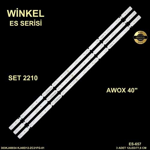 Awox Seikon Tv LED BAR 40 inç 3 Lu Takım 77,6 CM 12 Mercek 284626-S25