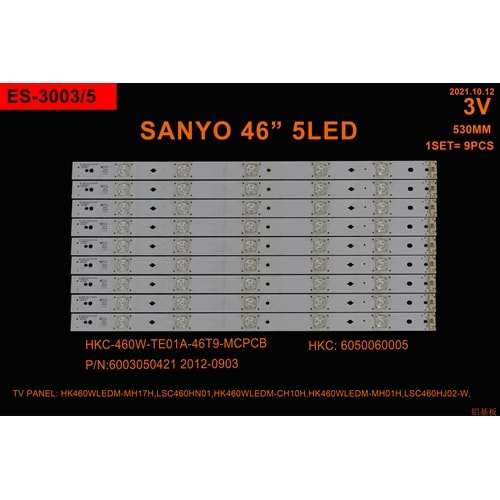 Sanyo Tv LED BAR 46 inç 9 Lu Takım 53 CM 5 Mercek 284630-S27