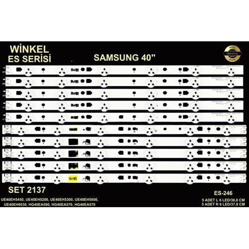 Samsung Tv LED BAR 40 inç 10 Lu Takım L/6 Mercek 38,8 CM R/6 Mercek 37,8 CM 284653-Ş19