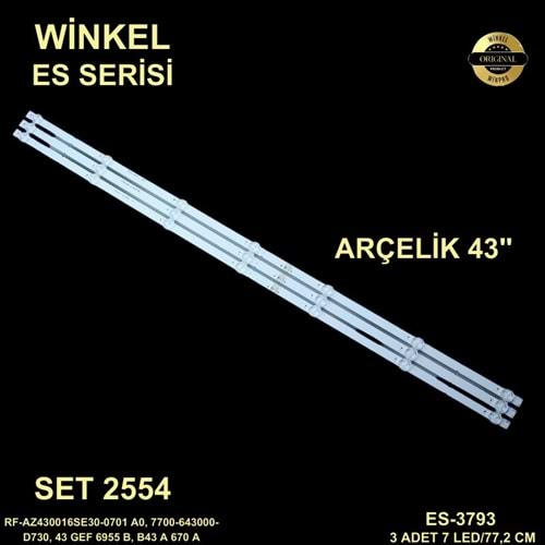 ArçelikTv LED BAR 43 inç 3 Lü Takım 2 X 77,2 CM 7 Mercek 284674-T20