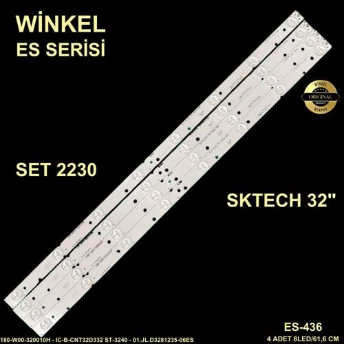 Skytech Tv LED BAR 32 inç 4 Lü Takım 4X 61,6 CM 8 Mercek 284684-U6