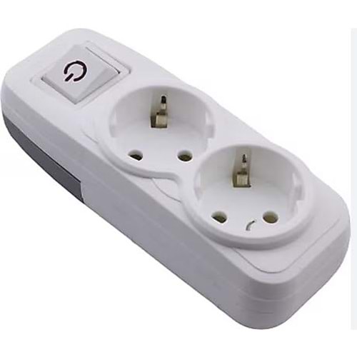 ZİRVESAN ANAHTARLI 2li Kablosuz Klemensli Topraklı Grup Priz 322150