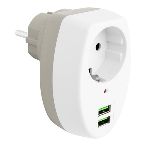 Powermaster 2 Usb Girişli Tekli Termal AKIM KORUMALI Priz (10A-2500W) PM 4911 323045
