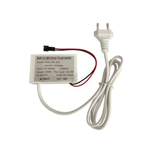 REWEL 220 Volt Girişli Dokunmatik (Touch) Ayna Arkası Sensör 12V 1A Banyo Aynası Sensörü Mobilya Sensörü 331130