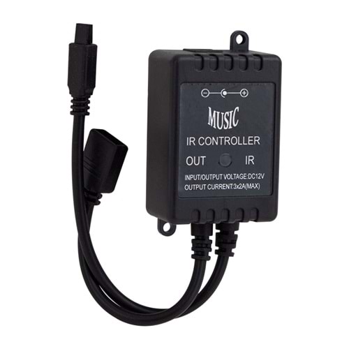 Rewel IR Kontrol Kumandalı Renk Değiştiren Müziğe Sese Duyarlı Rgb Led Kontrol Cihazı 333081