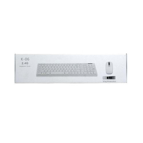 Platoon Pl-374 K-06 Beyaz Dock Wıreless Kablosuz Klavye Mouse Set 411038