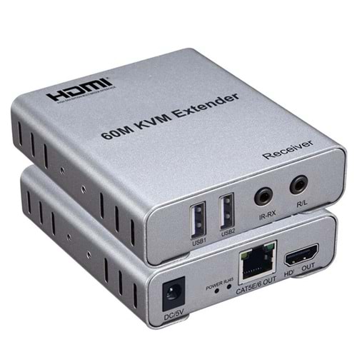 KWM EXTENDER 60 Metre Cat6 4K Kvm Extender (Hdmı+Usb+Ir)