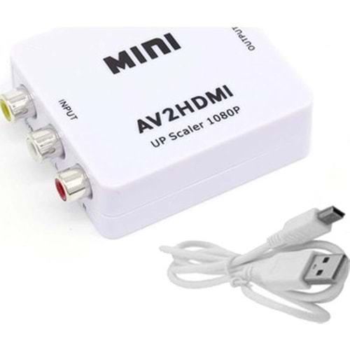 Rca Tos Lale Av To Hdmi Çevirici Dönüştürücü Adaptör Görüntü Ses Çevirici