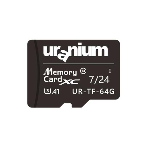 Uranium 64 GB UR-TF-64G Micro SD Card 7/24 Surveillance 90/50 MBS Hafıza Kartı 423025