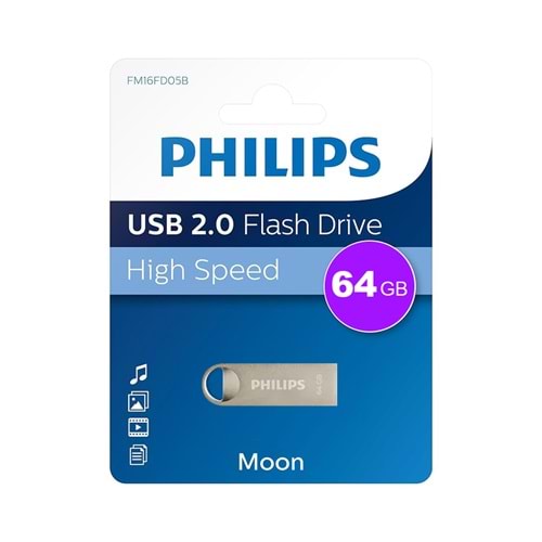 PHILIPS 64GB METAL FLASH BELLEK GÜMÜŞ USB 2.0 MOON