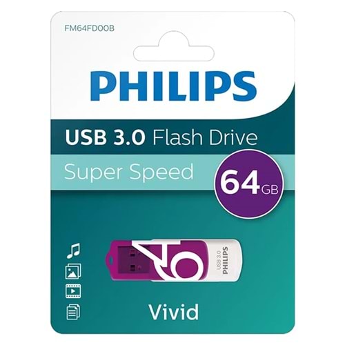 Philips Vivid FM64FD00B/00 64GB USB 3.0 Flash Bellek 423102