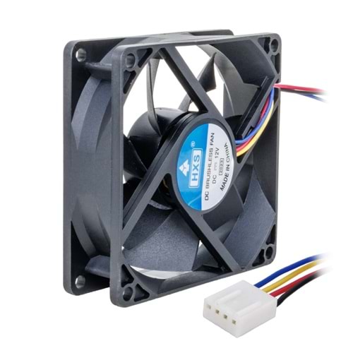 REWEL PM-5137 12V 80x80x25mm 8X8 12 Volt 4 Kablolu Soketli DC PC Fan 441054