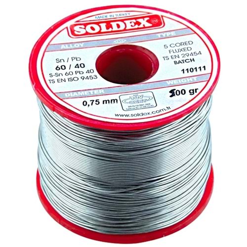 SOLDEX 0.75MM 500 GRAM İNCE LEHİM TELİ SN60 PB40