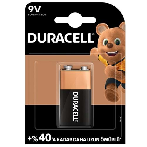 Duracell Alkalin 9 Volt Pil 6LR61/MN1604 661088