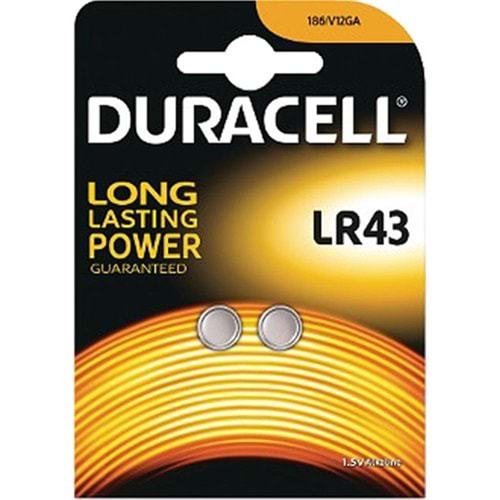 Duracell Alkalin Düğme Pil LR43 1,5 Volt 2'li Paket 661141