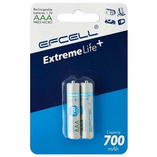 Efcell Ni-Mh Şarjlı Pil Aaa İnce Kalem 700mah 2’li Paket