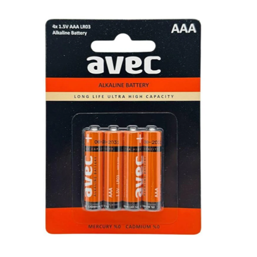 AVEC 4LÜ ALKALİN İNCE PİL AAA 661201