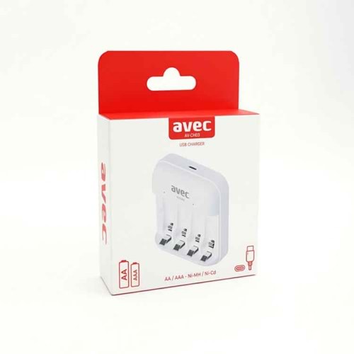 AVEC AV-CH03 USB PİL ŞARJ CİHAZI 4LÜ 661202