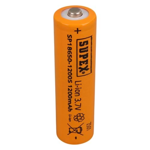 Supex 1865-1200S 3.7 Volt Li-iOn 1200 mAh Başlıklı Şarjlı Pil TEKLİ PİL 661218