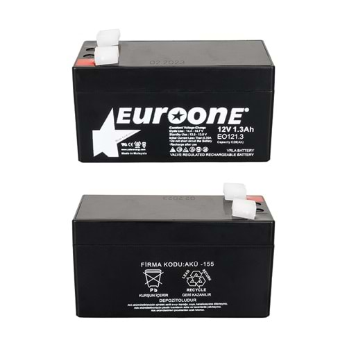 Euroone EO121.3 12 Volt 1.3 Amper Bakımsız Kuru AGM Akü 663047