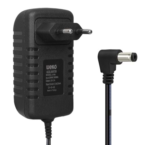 25 Volt - 2 Amper - 50 Watt 5.5*2.5 Mm L Uçlu Şarjlı Matkap Adaptörü 664016