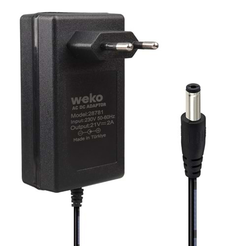 21 Volt - 2 Amper 5.5*2.5 Mm Priz Tipi Şarjlı Matkap Adaptörü 664018